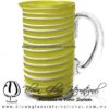 Jarra Cilíndrica Espiral Blanco color Opalino Sólido Amarillo, Artesan{ias de Vidrio Soplado - Blown Glass Pitchar jar for water handmade