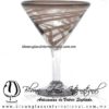 Copa Martini Borde e Hilo Jalado de Color Chocolate, Brown, Artesanías de Vidrio Soplado - Blown Glass