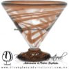 Copa Martini Postre Borde Hilo Jalado y Pie de Color Ámbar, Amber, Artesanías de Vidrio Soplado - Blown Glass