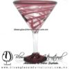 Copa Martini Borde Hilo Jalado y Pie de Color Amatista, Amethyst, Artesanías de Vidrio Soplado - Blown Glass