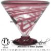 Copa Martini Postre Borde Hilo Jalado y Pie de Color Amatista, Amethyst, Artesanías de Vidrio Soplado - Blown Glass