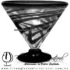 Copa Martini Postre Borde Hilo Jalado y Pie de Color Negro, Black, Artesanías de Vidrio Soplado - Blown Glass