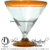 Copa Martini Postre Borde y Pie de Color. Fábrica de Vidrio Soplado Artesanal, made in México - Blown Glass Factory Store Tonala, Handcraft, Handmade.