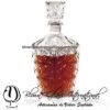 Licorera Industrializada tipo diamantes con tapón de vidrio hermético. Fábrica de Vidrio Soplado Artesanal, made in México - Blown Glass Factory Store Tonala, Handcraft, Handmade.