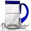 Tarro Tradicional borde y asa de color Azul cobalto, cobalt blue, Artesanías de Vidrio Soplado, Fabrica de Vidrio en tonala méxico - Blown Glass Factory Store, mug of beer