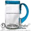 Tarro Tradicional borde y asa de color Azul Aguamarina Aqua, Artesanías de Vidrio Soplado, Fabrica de Vidrio en tonala méxico - Blown Glass Factory Store, mug of beer
