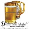 Tarro Tradicional borde y asa de color Ambar, Artesanías de Vidrio Soplado, Fabrica de Vidrio en tonala méxico - Blown Glass Factory Store, mug of beer