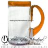Tarro Tradicional borde y asa de color Naranja Orange, Artesanías de Vidrio Soplado, Fabrica de Vidrio en tonala méxico - Blown Glass Factory Store, mug of beer