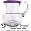 Jarra Bola borde de color Morado, Artesanías de Vidrio Soplado - Blown Glass Pitchar Jar Handmade