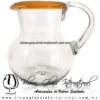 Jarra Bola borde de color Naranja, Artesanías de Vidrio SOplado - Blown Glass Pitchar Jar Handmade