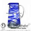 Jarra Lechera Borde e Hilo Jalado de Color Azul Cobalto, Asa Cristal, Artesanías de Vidrio Soplado - Blown Glass Pitchar Jar of Milk Handmade Jarra Lechera Borde e Hilo Jalado de Color Azul Cobalto, Asa Cristal, Artesanías de Vidrio Soplado - Blown Glass Pitchar Jar of Milk Handmade