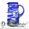 Jarra Lechera Borde e Hilo Jalado y Asa de Color Azul Cobalto, Artesanías de Vidrio Soplado - Blown Glass Pitchar jar of milk handmade Jarra Lechera Borde e Hilo Jalado y Asa de Color Azul Cobalto, Artesanías de Vidrio Soplado - Blown Glass Pitchar jar of milk handmade