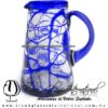 Jarra Lechera Telaraña Borde y Asa de Color Azul Cobalto, Artesanías de vidrio Soplado - Blown Glass Pitchar Jar of milk Handmade Jarra Lechera Telaraña Borde y Asa de Color Azul Cobalto, Artesanías de vidrio Soplado - Blown Glass Pitchar Jar of milk Handmade