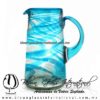 Jarra Lechera Borde e Hilo Jalado y Asa de Color Azul Aguamarina, Artesanías de Vidrio Soplado - Blown Glass Pitchar jar of milk handmade Jarra Lechera Borde e Hilo Jalado y Asa de Color Azul Aguamarina, Artesanías de Vidrio Soplado - Blown Glass Pitchar jar of milk handmade