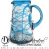 Jarra Lechera Telaraña Borde y Asa de Color Azul Aguamarina, Artesanías de vidrio Soplado - Blown Glass Pitchar Jar of milk Handmade Jarra Lechera Telaraña Borde y Asa de Color Azul Aguamarina, Artesanías de vidrio Soplado - Blown Glass Pitchar Jar of milk Handmade