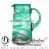 Jarra Lechera Borde e Hilo Jalado y Asa de Color Azul Teal (turquesa), Artesanías de Vidrio Soplado - Blown Glass Pitchar jar of milk handmade Jarra Lechera Borde e Hilo Jalado y Asa de Color Azul Teal (turquesa), Artesanías de Vidrio Soplado - Blown Glass Pitchar jar of milk handmade