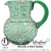 Jarra Bola Granizada Asa de Color Verde Jade, Artesanías de Vidrio Soplado - Blown Glass Pitchar Jar Handmade