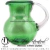 Jarra Bola Lustre y Color Sólido Verde jade, Asa Cristal, Artesanías de Vidrio Soplado - Blown Glass Pitchar Jar Handmande