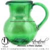 Jarra Bola Lustre Sólido y Asa de Color Verde Jade, Artesanías de Vidrio - Blown Glass Pitchar Jar Hnadmade Jarra Bola Lustre Sólido y Asa de Color Verde Jade, Artesanías de Vidrio - Blown Glass Pitchar Jar Hnadmade
