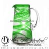 Jarra Lechera Borde e Hilo Jalado de Color Verde Jade, Asa Cristal, Artesanías de Vidrio Soplado - Blown Glass Pitchar Jar of Milk Handmade Jarra Lechera Borde e Hilo Jalado de Color Verde Jade, Asa Cristal, Artesanías de Vidrio Soplado - Blown Glass Pitchar Jar of Milk Handmade