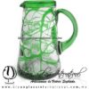 Jarra Lechera Telaraña Borde y Asa de Color Verde Jade, Artesanías de vidrio Soplado - Blown Glass Pitchar Jar of milk Handmade Jarra Lechera Telaraña Borde y Asa de Color Verde Jade, Artesanías de vidrio Soplado - Blown Glass Pitchar Jar of milk Handmade