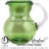 Jarra Bola Lustre y Color Sólido Verde Lima, Asa Cristal, Artesanías de Vidrio Soplado - Blown Glass Pitchar Jar Handmande