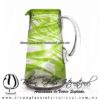 Jarra Lechera Borde e Hilo Jalado de Color Verde Lima, Asa Cristal, Artesanías de Vidrio Soplado - Blown Glass Pitchar Jar of Milk Handmade Jarra Lechera Borde e Hilo Jalado de Color Verde Lima, Asa Cristal, Artesanías de Vidrio Soplado - Blown Glass Pitchar Jar of Milk Handmade