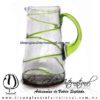 Jarra Lechera Espiral Abierto y Asa de Color Verde Lima, Artesanías de Vidrio Soplado - Blown Glass Pitchar Glass Of Milk Handmade Jarra Lechera Espiral Abierto y Asa de Color Verde Lima, Artesanías de Vidrio Soplado - Blown Glass Pitchar Glass Of Milk Handmade