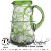 Jarra Lechera Telaraña Borde y Asa de Color Verde Lima, Artesanías de vidrio Soplado - Blown Glass Pitchar Jar of milk Handmade Jarra Lechera Telaraña Borde y Asa de Color Verde Lima, Artesanías de vidrio Soplado - Blown Glass Pitchar Jar of milk Handmade