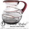 Jarra Bola Espiral Abierto Borde y Asa Amatista, Artesanías de Vidrio Soplado - Blown Glass Pitchar Jar Handmade