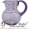Jarra Bola Granizada Asa de Color Morado, Artesanías de Vidrio Soplado - Blown Glass Pitchar Jar Handmade