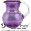 Jarra Bola Lustre y Color Sólido Morado, Asa Cristal, Artesanías de Vidrio Soplado - Blown Glass Pitchar Jar Handmande