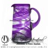 Jarra Lechera Borde e Hilo Jalado y Asa de Color Morado, Artesanías de Vidrio Soplado - Blown Glass Pitchar jar of milk handmade Jarra Lechera Borde e Hilo Jalado y Asa de Color Morado, Artesanías de Vidrio Soplado - Blown Glass Pitchar jar of milk handmade