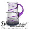 Jarra Lechera Espiral Abierto y Asa de Color Morado, Artesanías de Vidrio Soplado - Blown Glass Pitchar Glass Of Milk Handmade Jarra Lechera Espiral Abierto y Asa de Color Morado, Artesanías de Vidrio Soplado - Blown Glass Pitchar Glass Of Milk Handmade