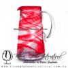 Jarra Lechera Borde e Hilo Jalado de Color Rojo, Asa Cristal, Artesanías de Vidrio Soplado - Blown Glass Pitchar Jar of Milk Handmade Jarra Lechera Borde e Hilo Jalado de Color Rojo, Asa Cristal, Artesanías de Vidrio Soplado - Blown Glass Pitchar Jar of Milk Handmade