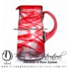 Jarra Lechera Borde e Hilo Jalado y Asa de Color Rojo, Artesanías de Vidrio Soplado - Blown Glass Pitchar jar of milk handmade Jarra Lechera Borde e Hilo Jalado y Asa de Color Rojo, Artesanías de Vidrio Soplado - Blown Glass Pitchar jar of milk handmade