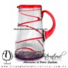 Jarra Lechera Borde Espiral Abierto y Asa de Color Rojo, Artesanías de Vidrio Soplado - Blown Glass Pitchar Jar of Milk Handmade