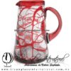 Jarra Lechera Telaraña Borde y Asa de Color Rojo, Artesanías de vidrio Soplado - Blown Glass Pitchar Jar of milk Handmade Jarra Lechera Telaraña Borde y Asa de Color Rojo, Artesanías de vidrio Soplado - Blown Glass Pitchar Jar of milk Handmade