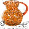 Jarra Bola Pintas y Asa de Color Naranja, Artesanías de Vidrio Soplado - Blown Glass Pitchar Jar Handmade Jarra Bola Pintas y Asa de Color Naranja, Artesanías de Vidrio Soplado - Blown Glass Pitchar Jar Handmade
