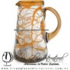 Jarra Lechera Telaraña Borde y Asa de Color Naranja, Artesanías de vidrio Soplado - Blown Glass Pitchar Jar of milk Handmade Jarra Lechera Telaraña Borde y Asa de Color Naranja, Artesanías de vidrio Soplado - Blown Glass Pitchar Jar of milk Handmade