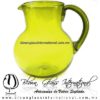 Jarra Bola Sólido y Asa Frosted de Color Amarillo, Artesanías de Vidrio - Blown Glass Pitchar Jar Handmade