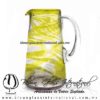 Jarra Lechera Borde e Hilo Jalado de Color Amarillo, Asa Cristal, Artesanías de Vidrio Soplado - Blown Glass Pitchar Jar of Milk Handmade Jarra Lechera Borde e Hilo Jalado de Color Amarillo, Asa Cristal, Artesanías de Vidrio Soplado - Blown Glass Pitchar Jar of Milk Handmade