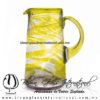 Jarra Lechera Borde e Hilo Jalado y Asa de Color Amarillo, Artesanías de Vidrio Soplado - Blown Glass Pitchar jar of milk handmade Jarra Lechera Borde e Hilo Jalado y Asa de Color Amarillo, Artesanías de Vidrio Soplado - Blown Glass Pitchar jar of milk handmade