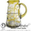 Jarra Lechera Telaraña Borde y Asa de Color Amarillo, Artesanías de vidrio Soplado - Blown Glass Pitchar Jar of milk Handmade Jarra Lechera Telaraña Borde y Asa de Color Amarillo, Artesanías de vidrio Soplado - Blown Glass Pitchar Jar of milk Handmade