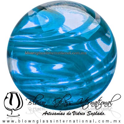 Esfera Hilo Jalado de color Azul Aguamarina, Artesanías de Vidrio Soplado - Blown Glass Sphere Ball Handmade Esfera Hilo Jalado de color Azul Aguamarina, Artesanías de Vidrio Soplado - Blown Glass Sphere Ball Handmade