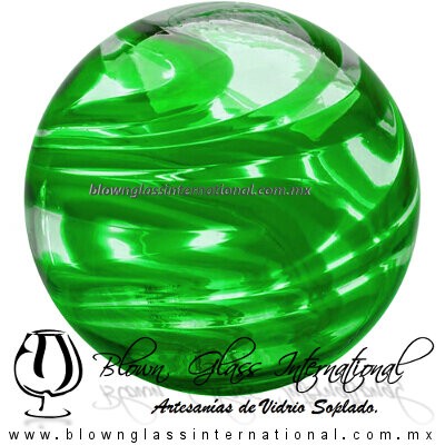 Esfera Hilo Jalado de color Verde jade, Artesanías de Vidrio Soplado - Blown Glass Sphere Ball Handmade Esfera Hilo Jalado de color Verde jade, Artesanías de Vidrio Soplado - Blown Glass Sphere Ball Handmade