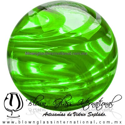 Esfera Hilo Jalado de color Verde Lima, Artesanías de Vidrio Soplado - Blown Glass Sphere Ball Handmade Esfera Hilo Jalado de color Verde Lima, Artesanías de Vidrio Soplado - Blown Glass Sphere Ball Handmade
