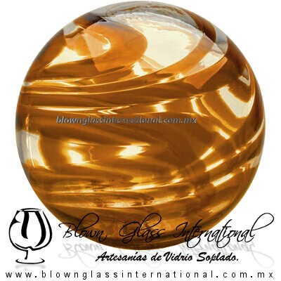 Esfera Hilo Jalado de color Ámbar, Artesanías de Vidrio Soplado - Blown Glass Sphere Ball Handmade Esfera Hilo Jalado de color Ámbar, Artesanías de Vidrio Soplado - Blown Glass Sphere Ball Handmade