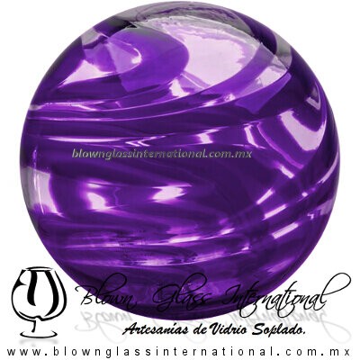 Esfera Hilo Jalado de color Morado, Artesanías de Vidrio Soplado - Blown Glass Sphere Ball Handmade Esfera Hilo Jalado de color Morado, Artesanías de Vidrio Soplado - Blown Glass Sphere Ball Handmade