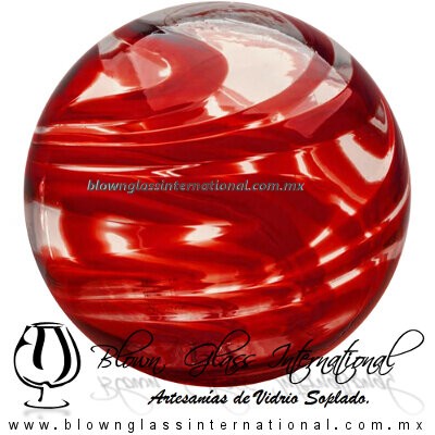 Esfera Hilo Jalado de color Rojo, Artesanías de Vidrio Soplado - Blown Glass Sphere Ball Handmade Esfera Hilo Jalado de color Rojo, Artesanías de Vidrio Soplado - Blown Glass Sphere Ball Handmade